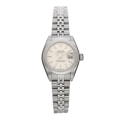 Rolex Stainless Steel 18K White Gold 26mm Oyster Perpetual Datejust Watch Silver 79174 2 of 5