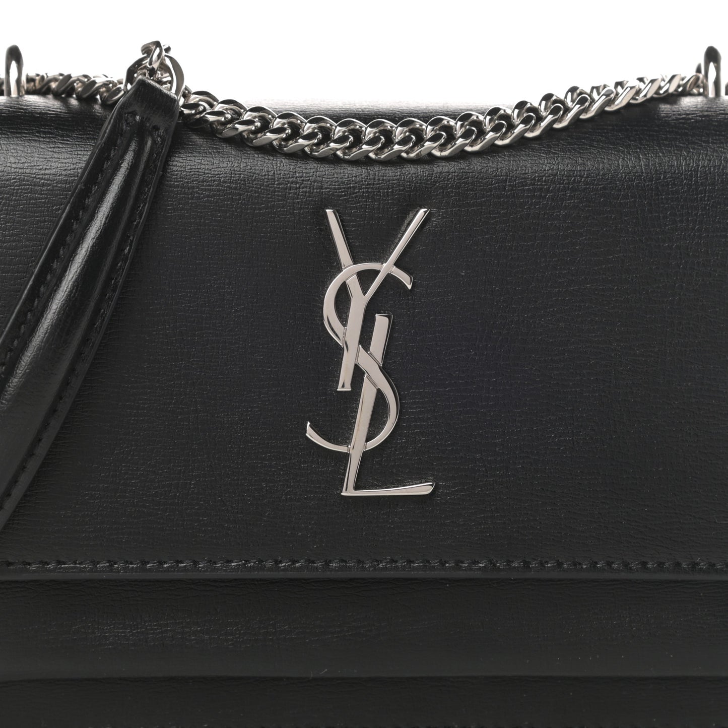 Calfskin Monogram Sunset Chain Wallet Black