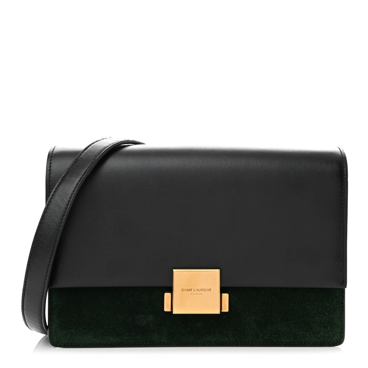 Saint Laurent Smooth Calfskin Suede Medium Bellechasse Dark Green 1 of 14