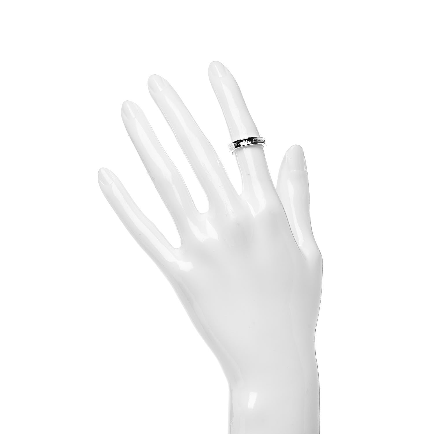 Tiffany Sterling Silver Narrow 1837 Band Ring 47 4.25 2 of 5