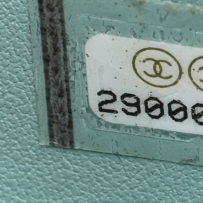 Chanel Caviar Quilted Filigree Vanity Clutch With Chain Light Blue 7 of 10