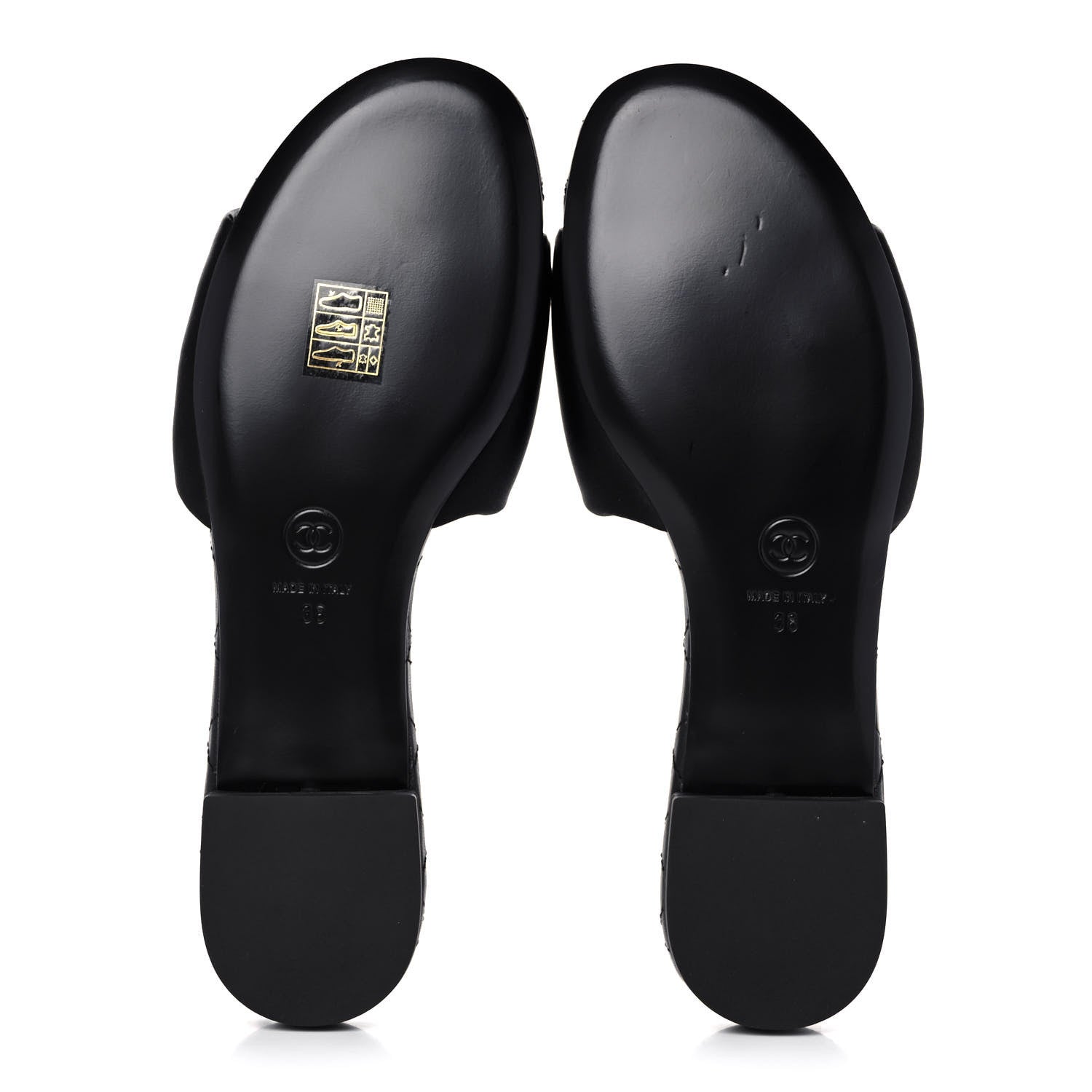 Chanel Satin Mule Sandals 38 Black 5 of 9