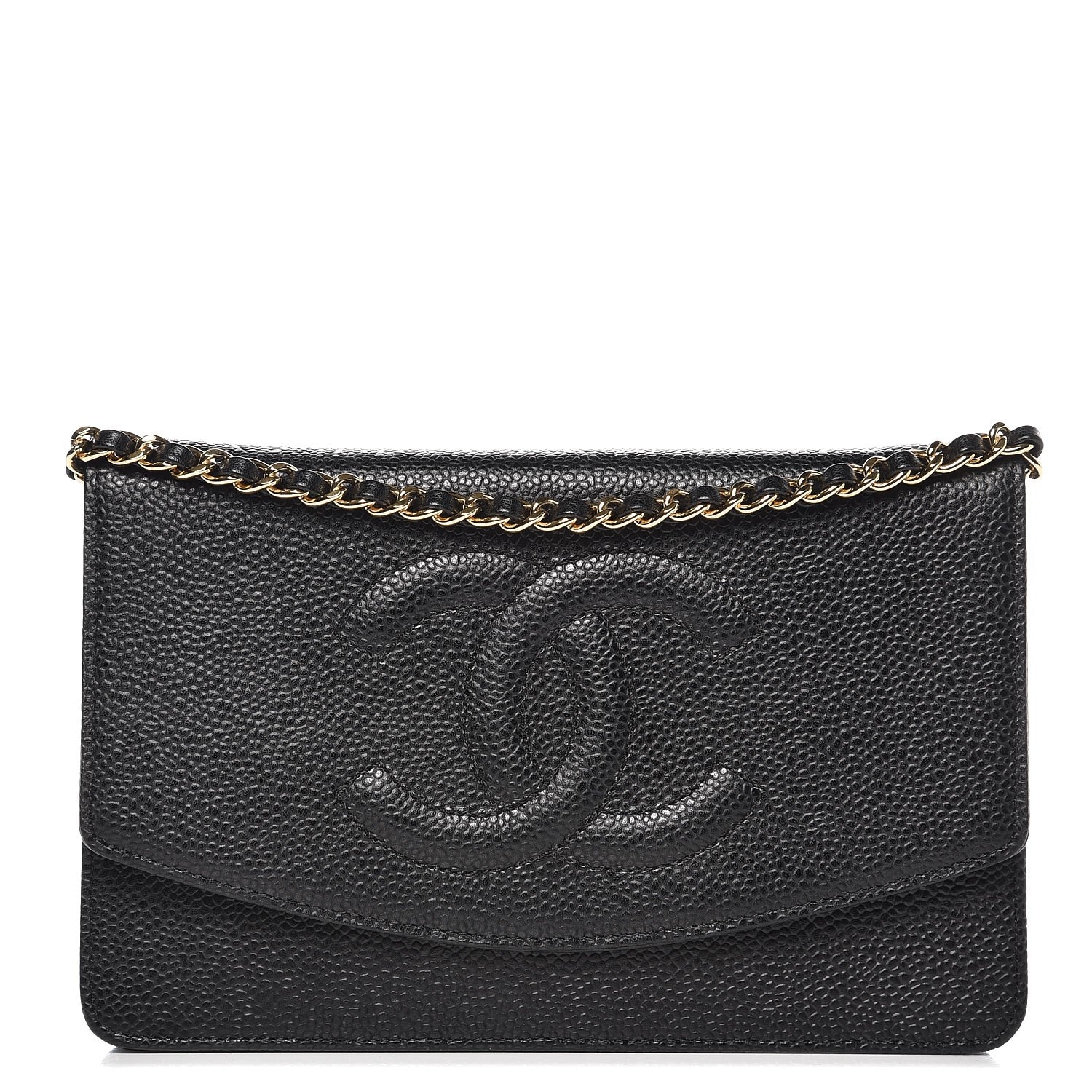 Chanel Caviar Timeless CC Wallet On Chain WOC Black 1 of 9