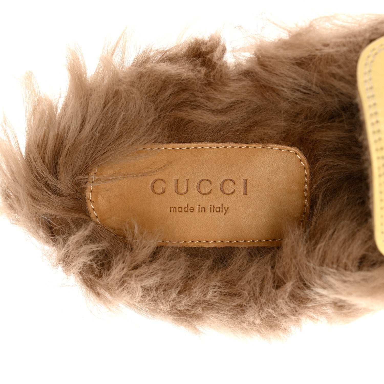 Gucci Malaga Kid Fur Womens Princetown Slippers 36.5 Burro 6 of 9