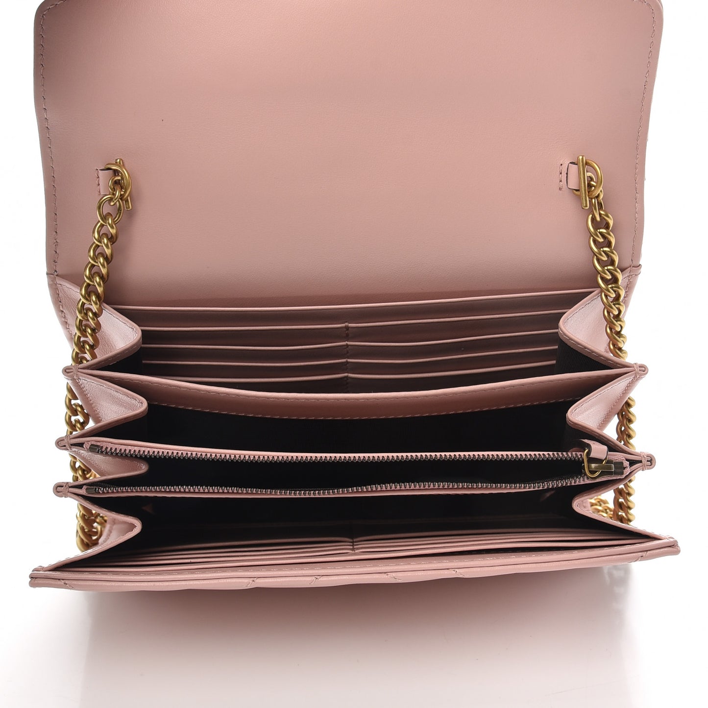 Calfskin Matelasse GG Marmont Chain Wallet Perfect Pink