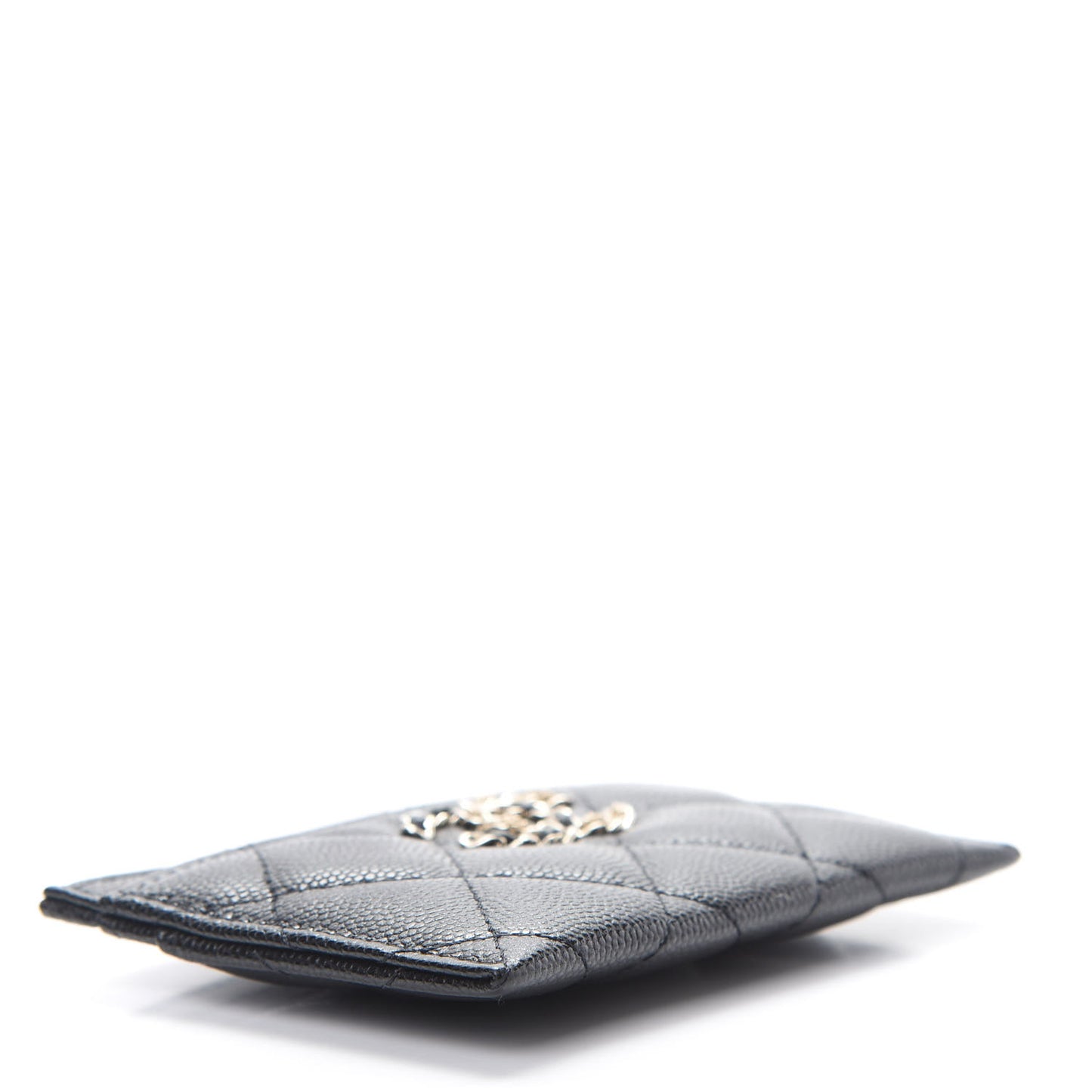 Caviar Quilted French New Wave Card Holder Black