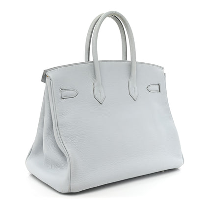 Hermes Taurillon Clemence Birkin 35 Gris Perle 3 of 25
