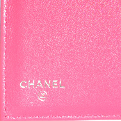 Chanel Lambskin Quilted Large Flap Wallet Dark Pink 7 of 9