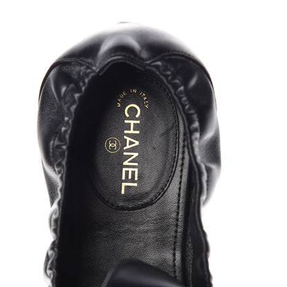 Chanel Laminated Lambskin Womens Quilted Elastic CC Moccasin Loafers 37.5 Black 8 of 12