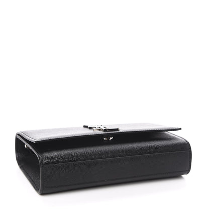 Saint Laurent Grain De Poudre Small Monogram Kate Satchel Black 4 of 9