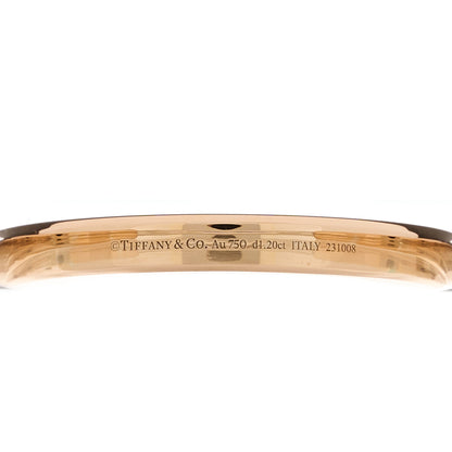 Tiffany 18K Rose White Gold Diamond Tiffany Lock Half Pave Bangle Bracelet 8 of 10