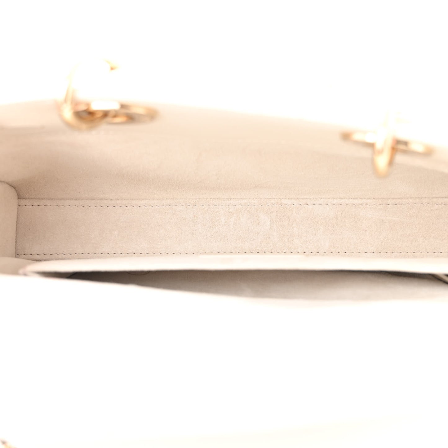 Lambskin Cannage Heart Medium Lady D-Joy White