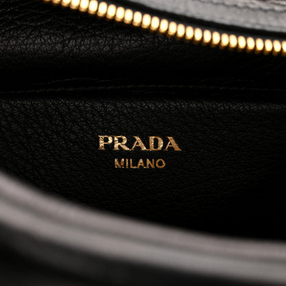 Prada Cervo Deerskin Satchel Black 6 of 10