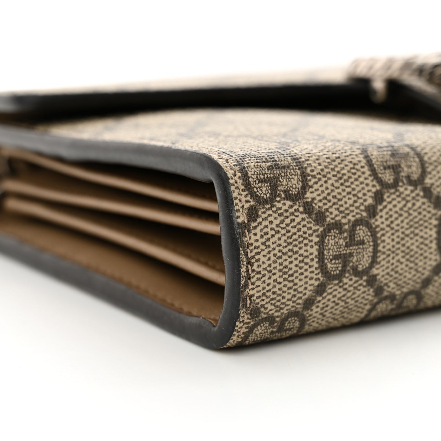 GG Supreme Monogram Mini Dionysus Chain Wallet Beige Taupe