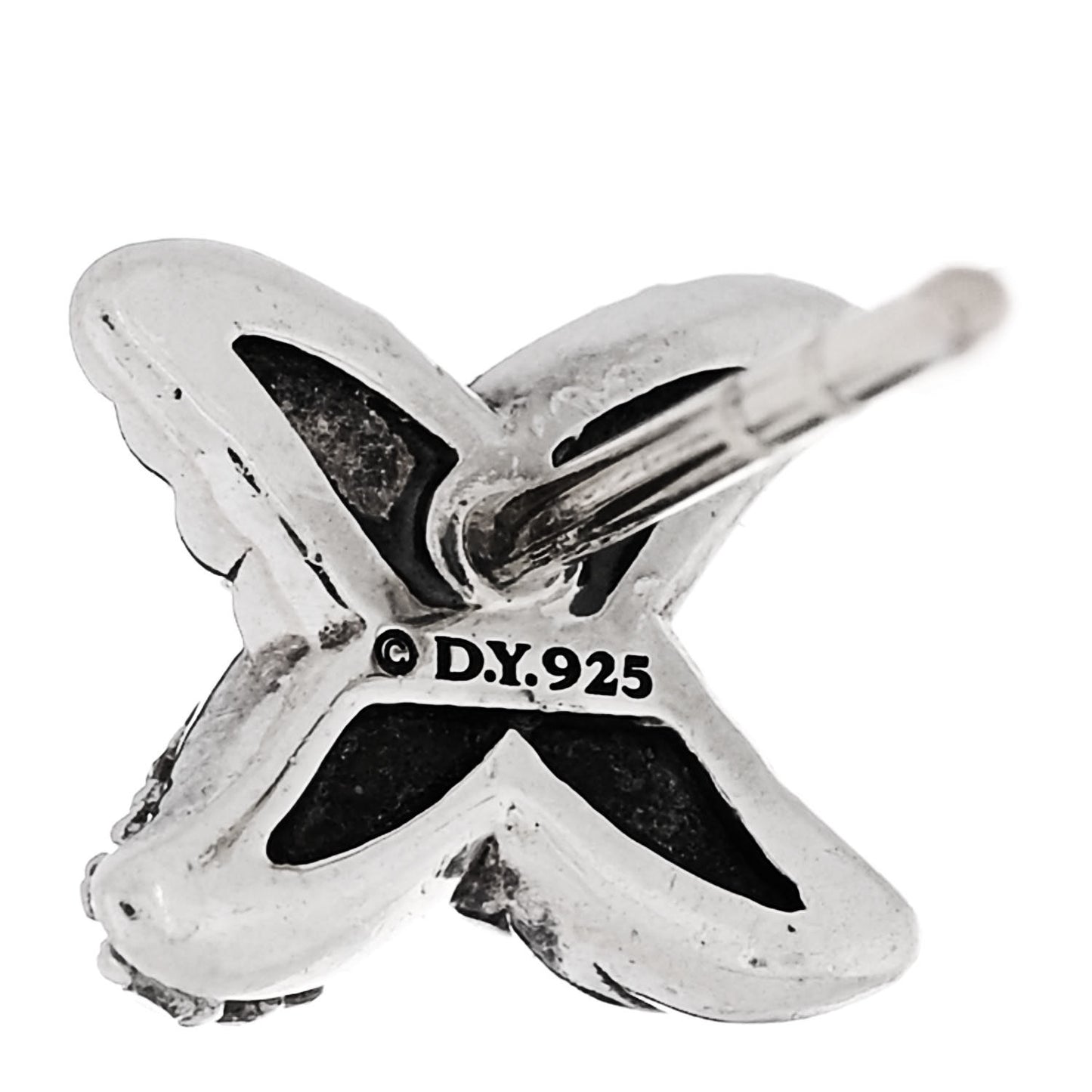 Sterling Silver Diamond 8mm X Earrings