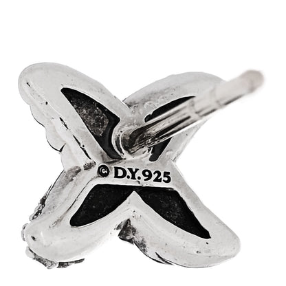 David Yurman Sterling Silver Diamond 8mm X Earrings 4 of 4