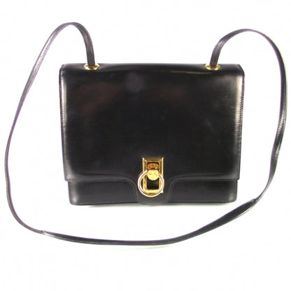 Hermes Box Leather Ex Libris Shoulder Bag Black 1 of 7