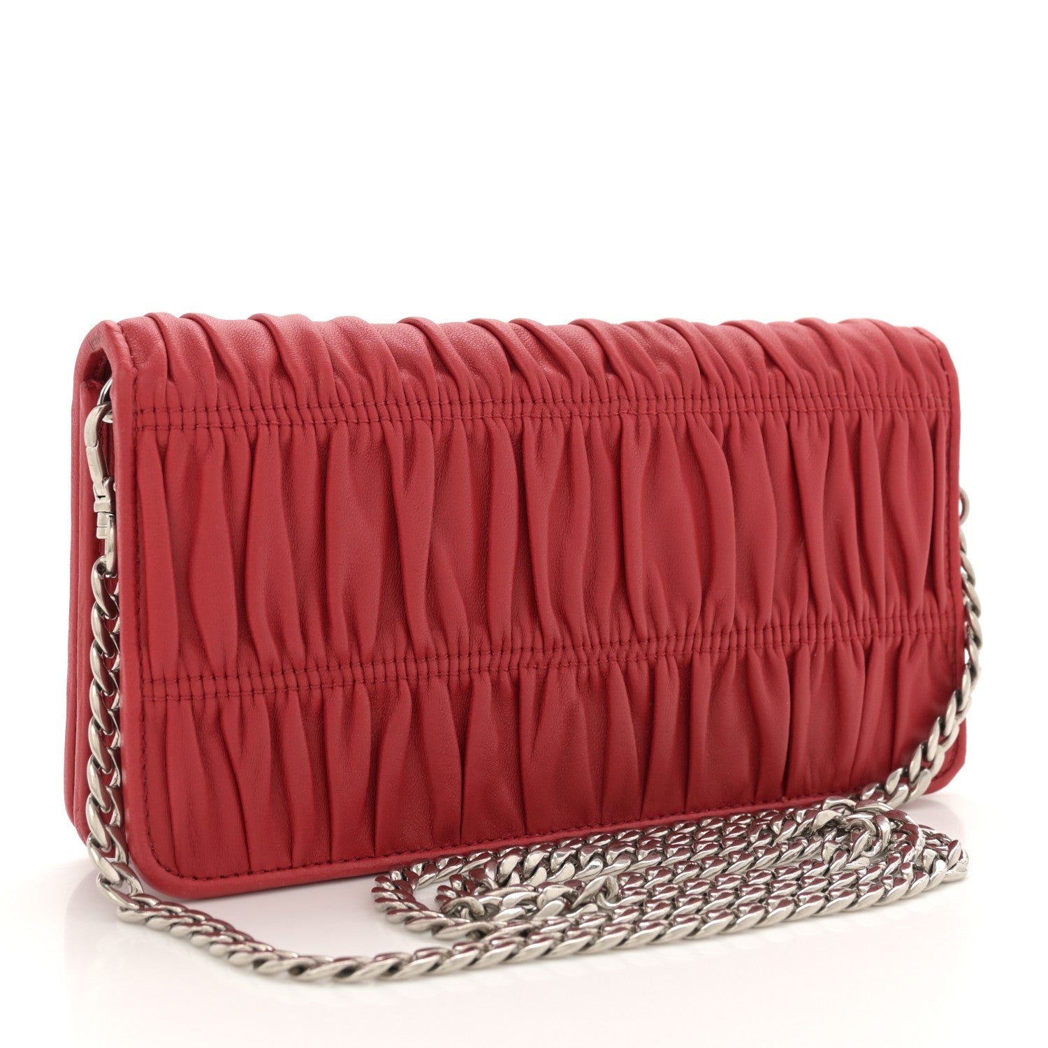 Prada Nappa Gaufre Wallet On Chain Fuoco 3 of 11