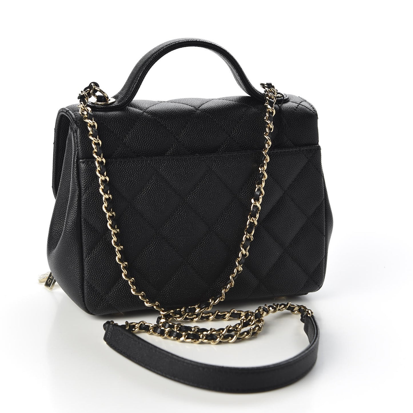 Caviar Quilted Mini Business Affinity Flap Black