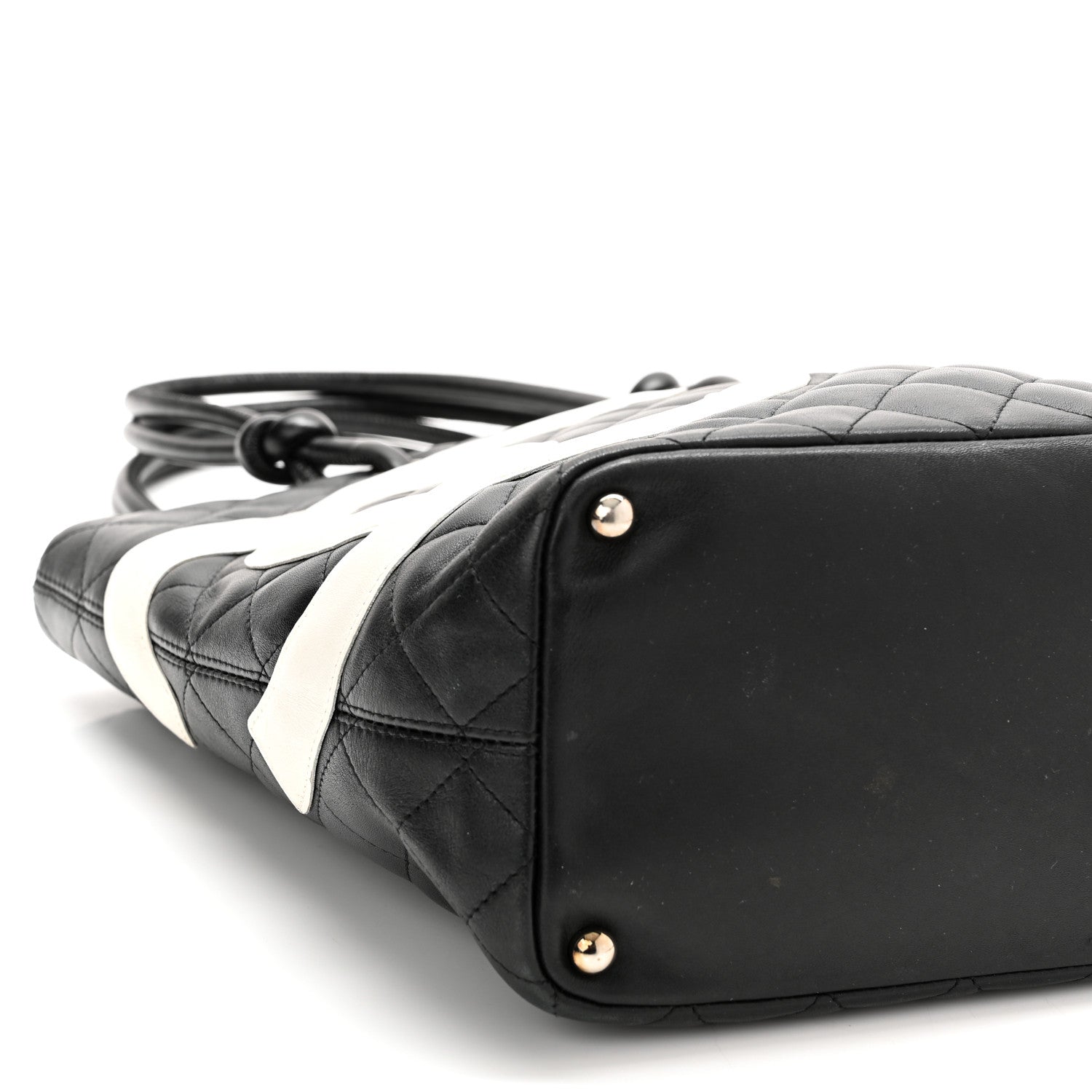 Chanel Calfskin Quilted Medium Cambon Tote Black White 9 of 15