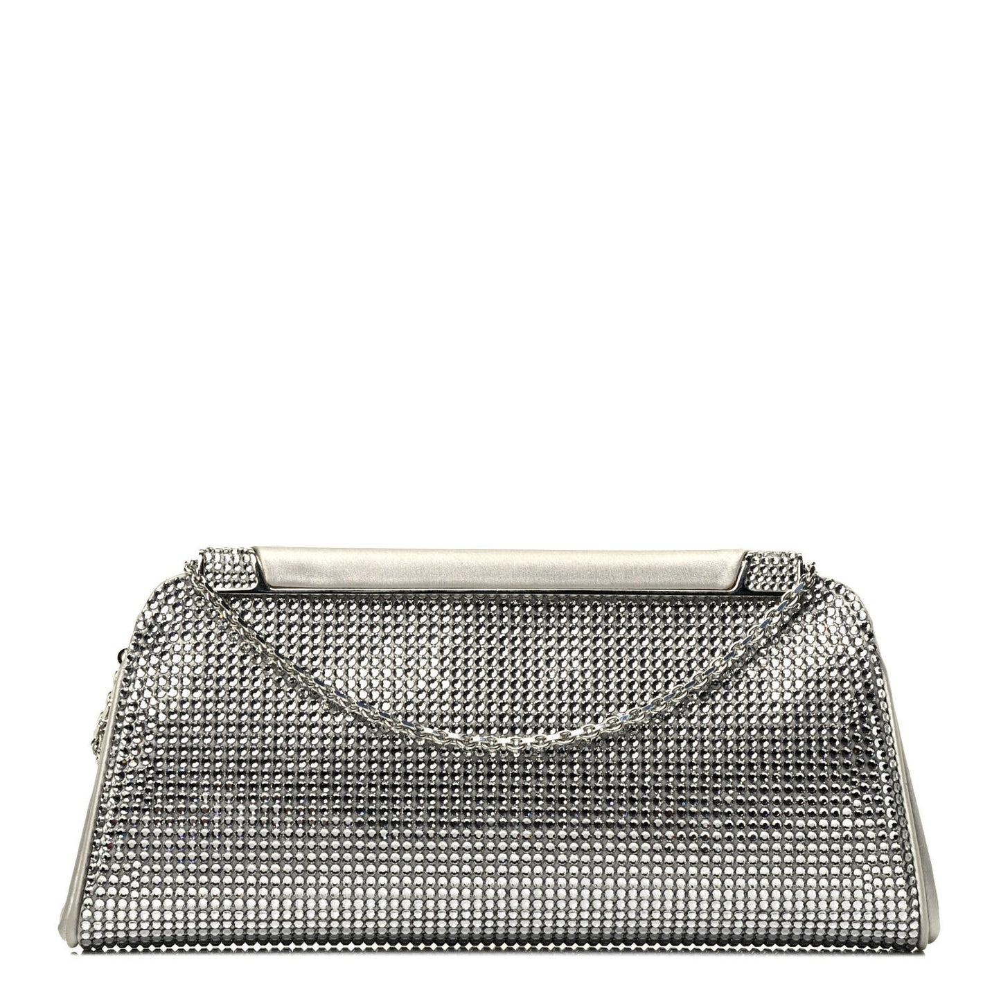 Swarovski Crystal Minaudiere Clutch Silver