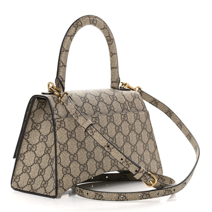Balenciaga X GUCCI GG Supreme Monogram Small Hourglass Top Handle Bag Beige Ebony 3 of 10