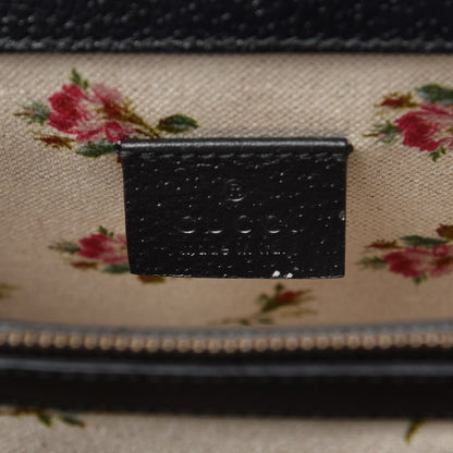 Gucci Calfskin Web Floral Embroidered Medium Dionysus Shoulder Bag Black 7 of 8