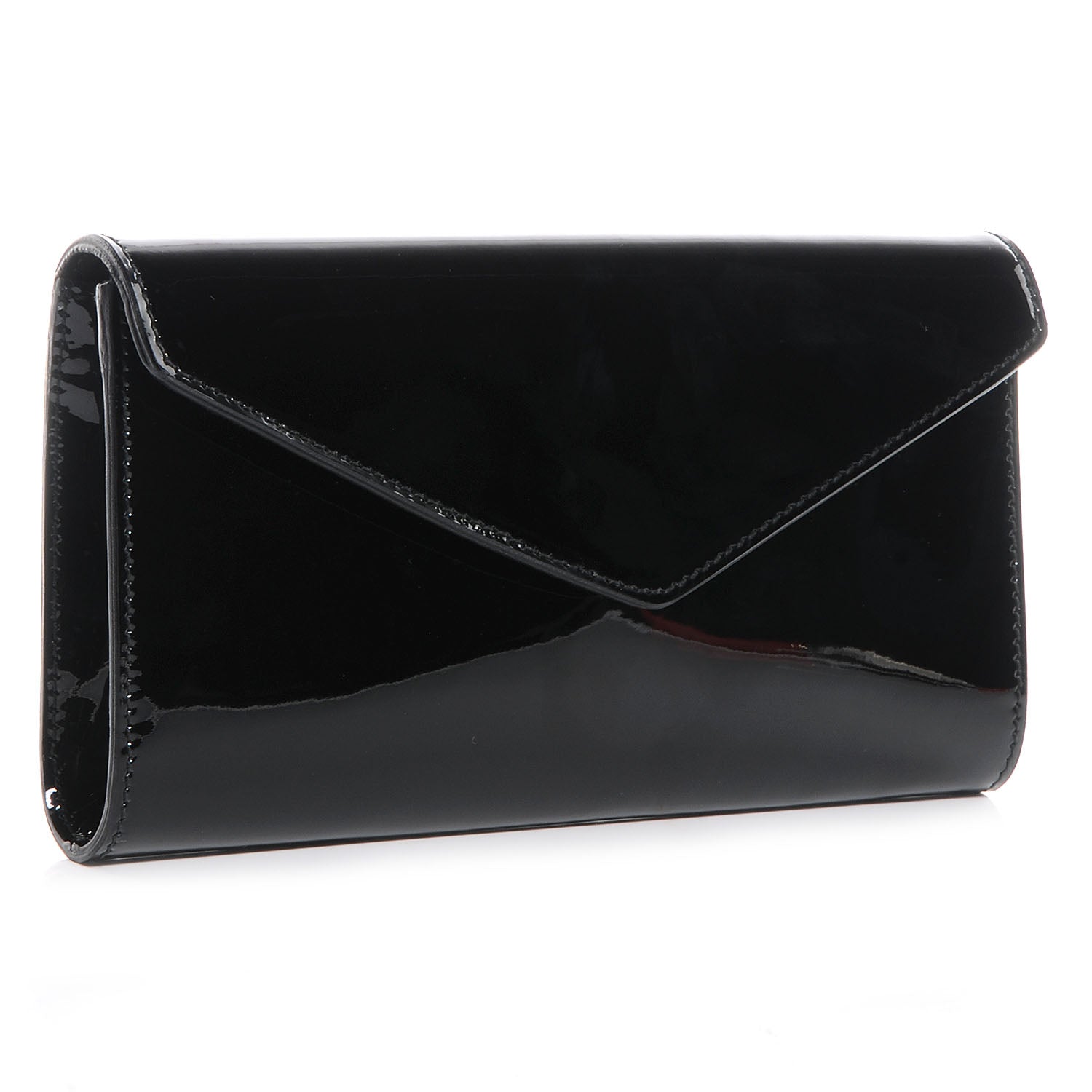 Saint Laurent Patent Y-Mail Clutch Black 3 of 7