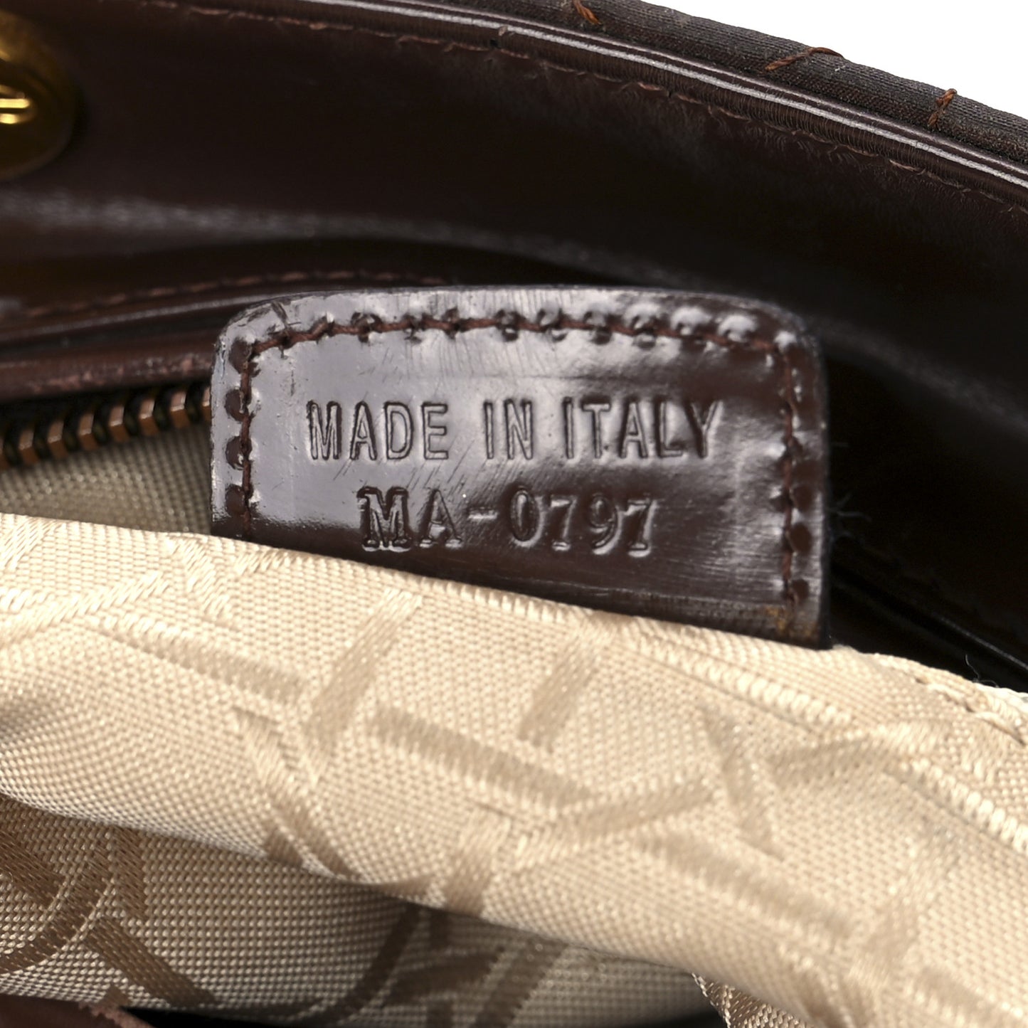 Nylon Cannage Medium Lady Dior Brown