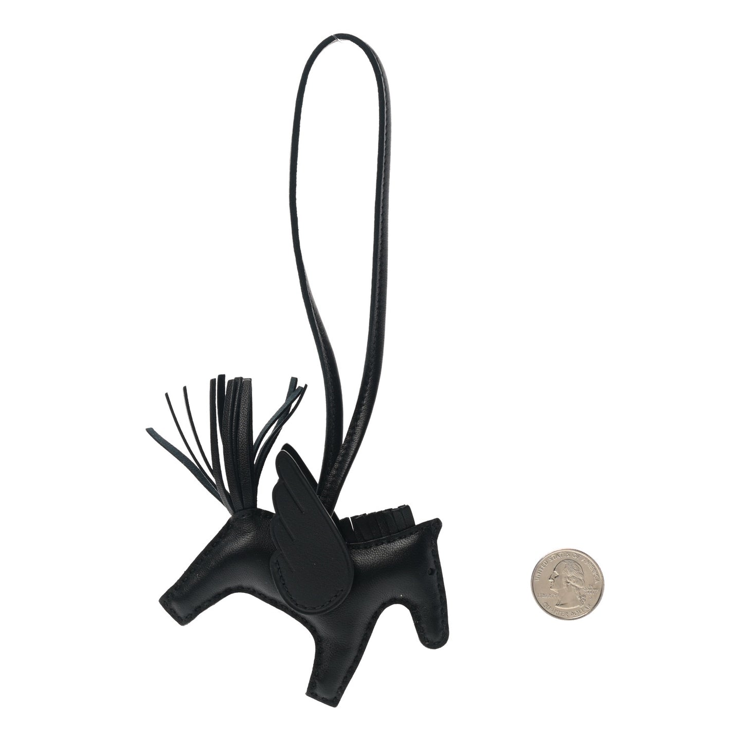 Milo Lambskin Grigri Rodeo Pegase Horse Bag Charm PM So Black