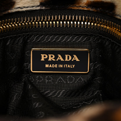 Prada Cavallino Leopard Print Shoulder Bag Avorio 6 of 21