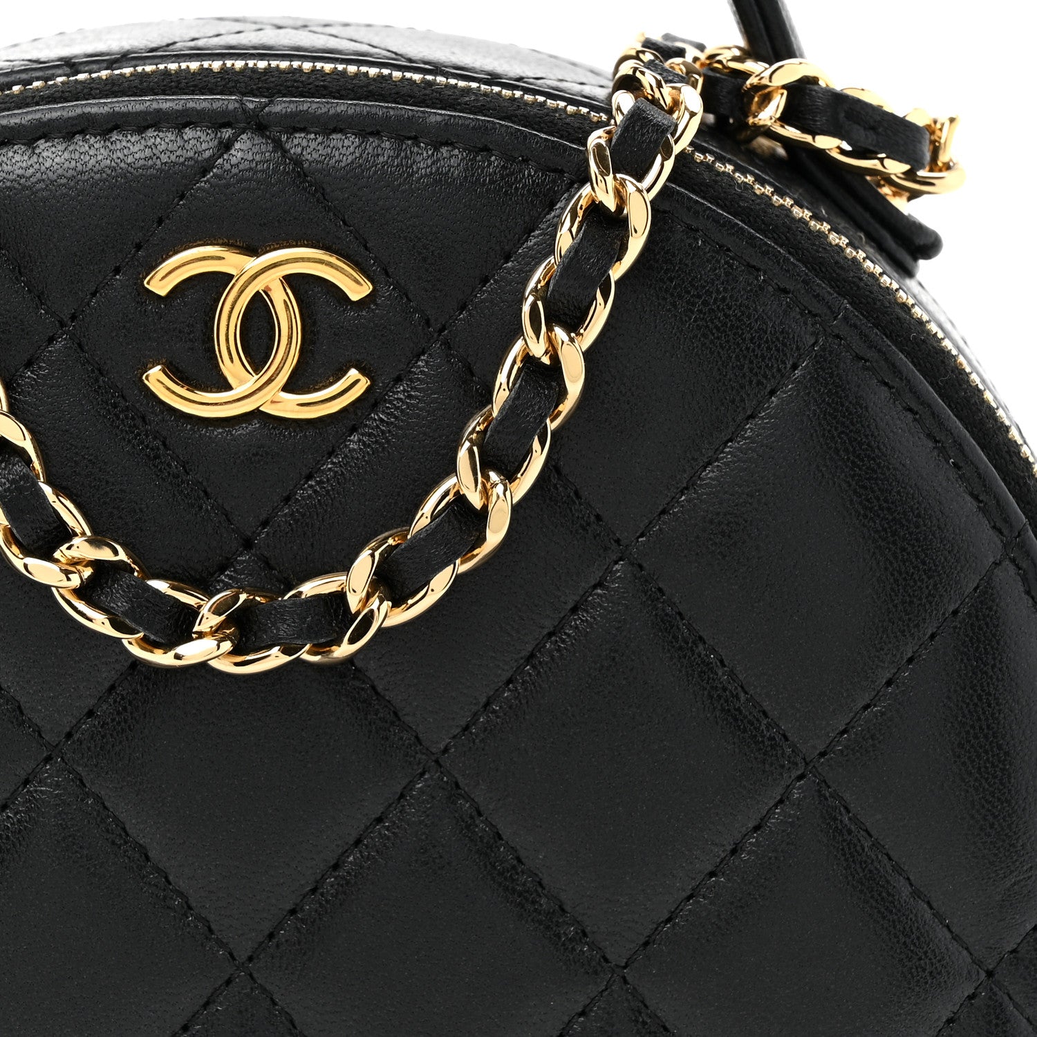 Chanel Lambskin Quilted Chic Riviera Top Handle Vanity Case Black 8 of 14