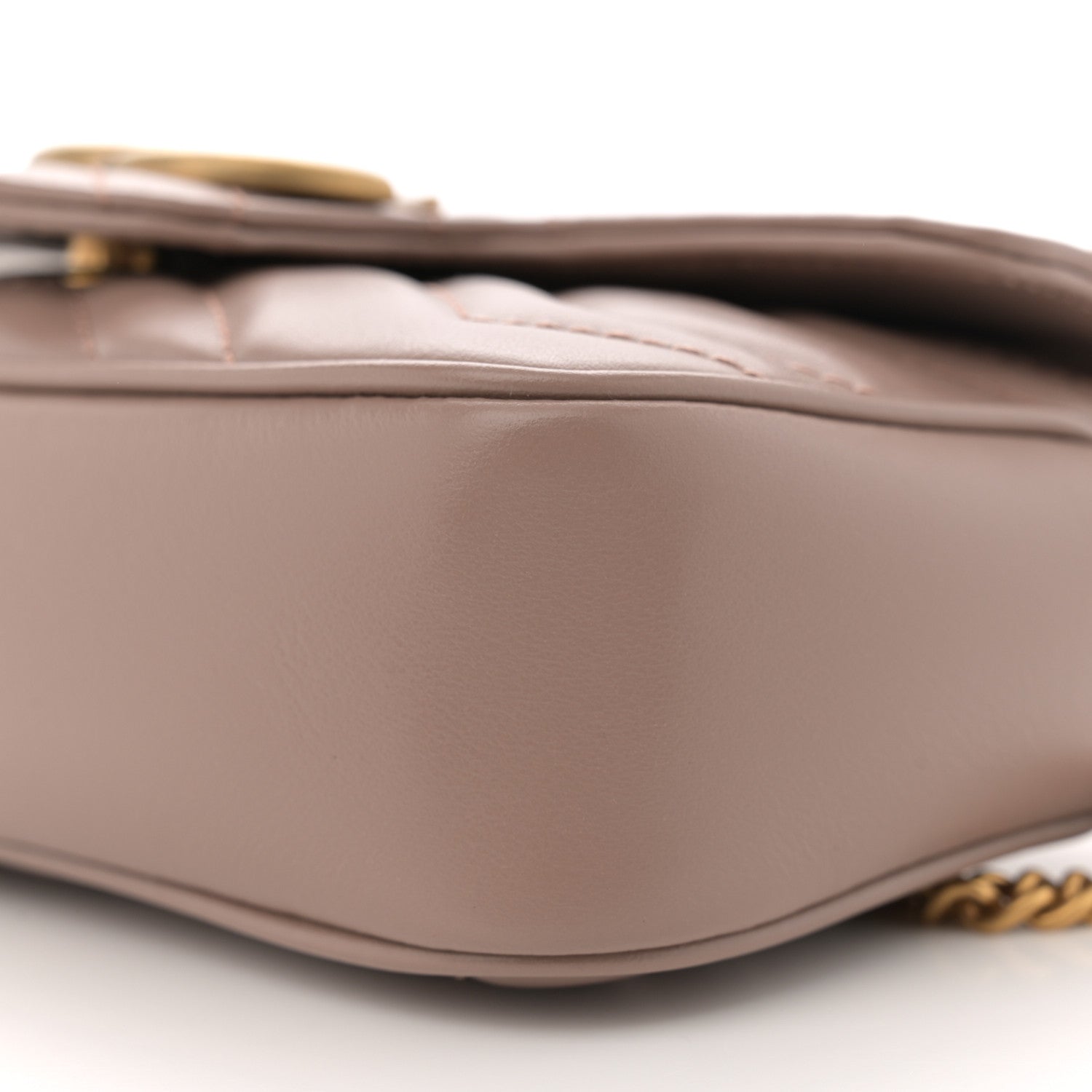 Gucci Calfskin Matelasse Super Mini GG Marmont Shoulder Bag Porcelain Rose 10 of 11