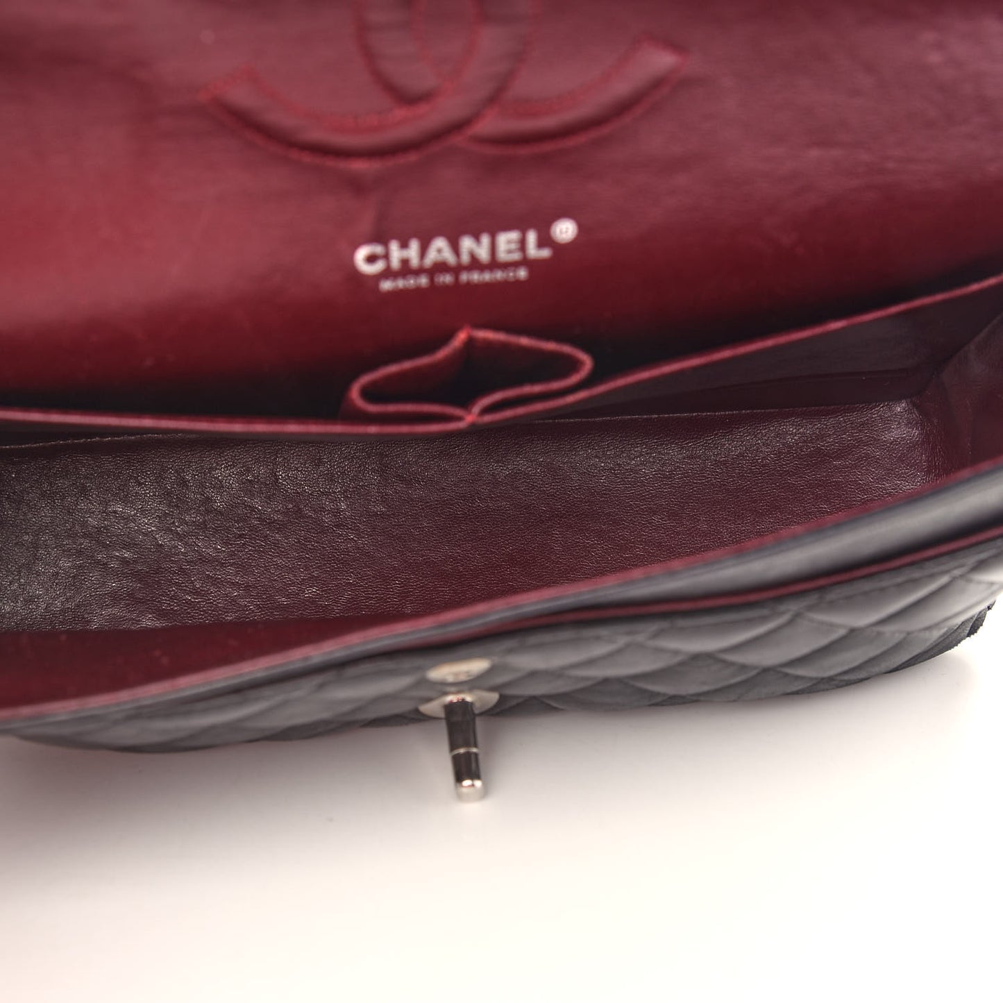 Lambskin Quilted Medium Double Flap Black