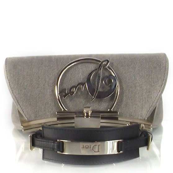 Denim Logo Frame Bag Gray
