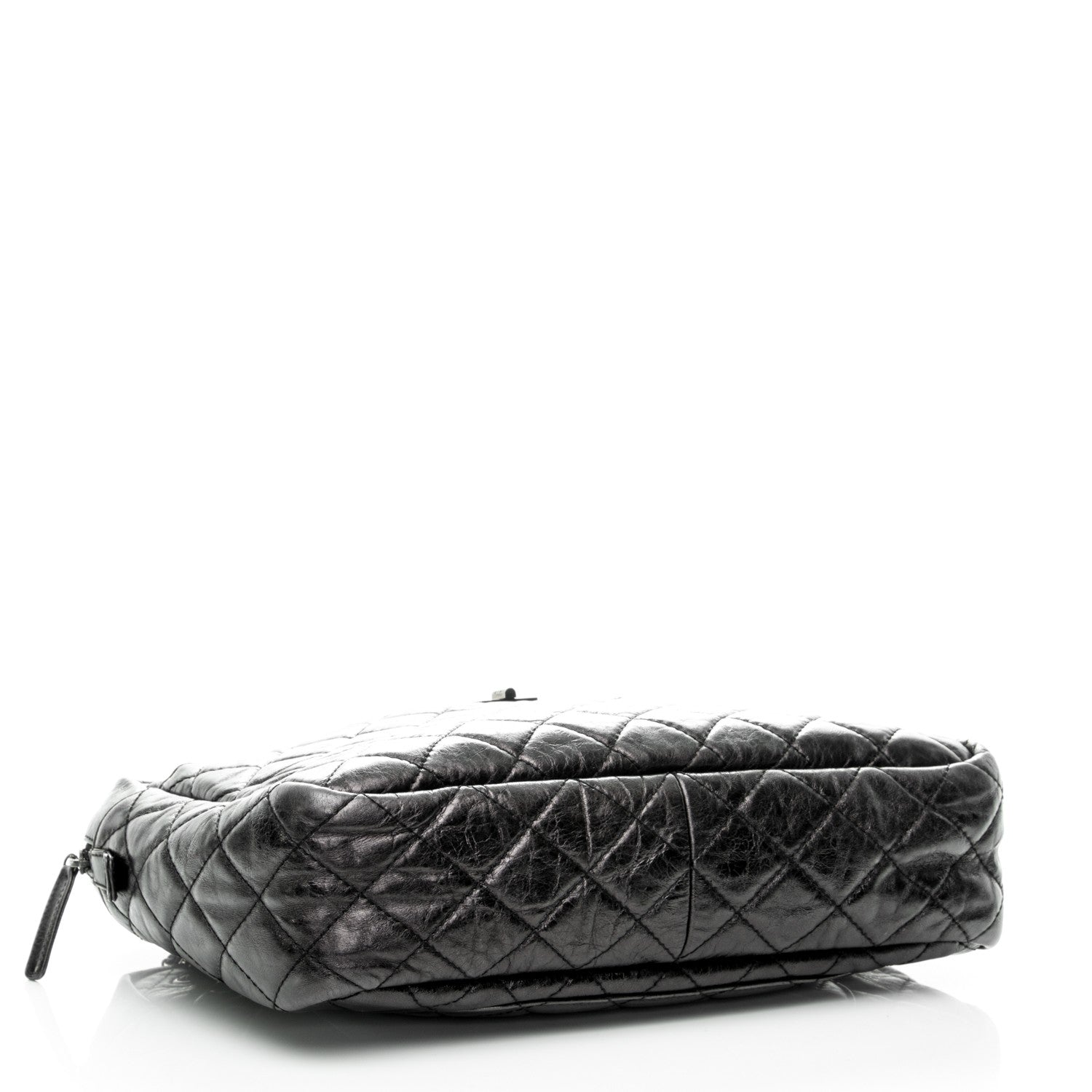 Chanel Metallic Aged Calfskin Quilted Large Reissue Camera Case Black 4 of 7