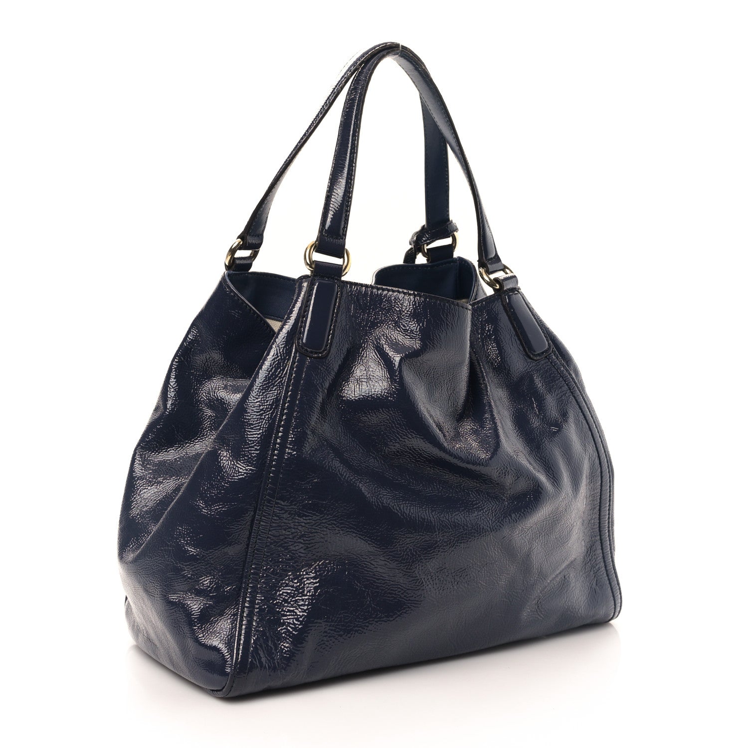 Gucci Vernice Naplack Medium Soho Shoulder Bag Uniform Blue 3 of 11