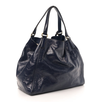 Gucci Vernice Naplack Medium Soho Shoulder Bag Uniform Blue 3 of 11
