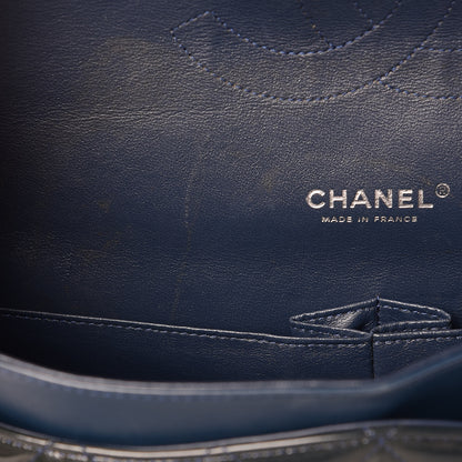 Chanel Patent Quilted Maxi Double Flap Navy Blue 7 of 23