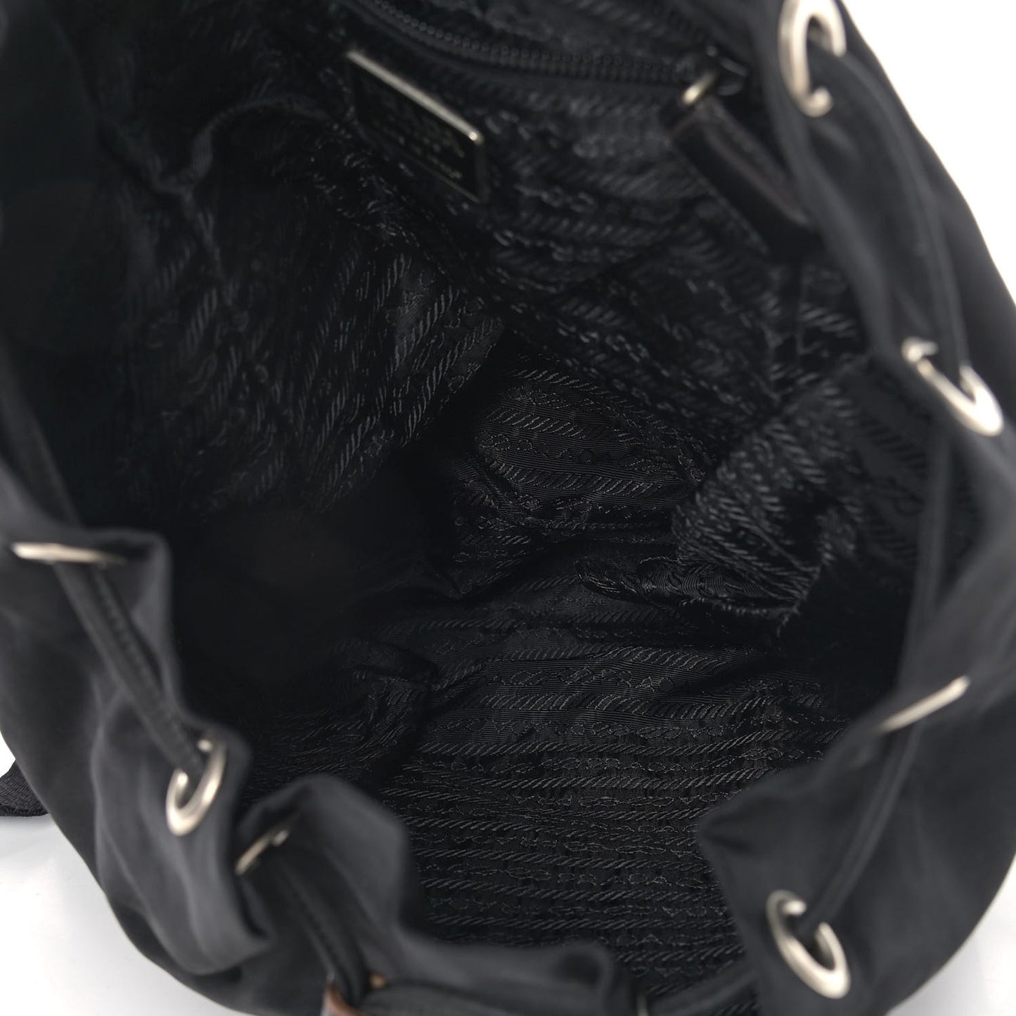 Nylon Vela Medium Cinch Backpack Black