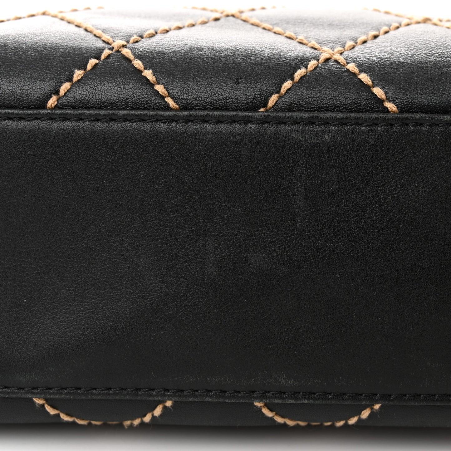 Calfskin Stitch Small Surpique Tote Black