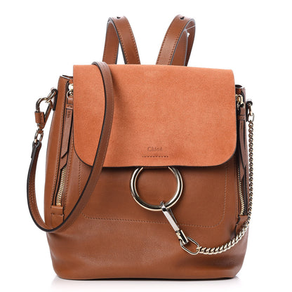 Chloe Suede Calfskin Medium Faye Backpack Tan 1 of 7