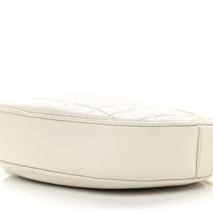Celine Calfskin Quilted Small C Charm Bag White 10 of 10