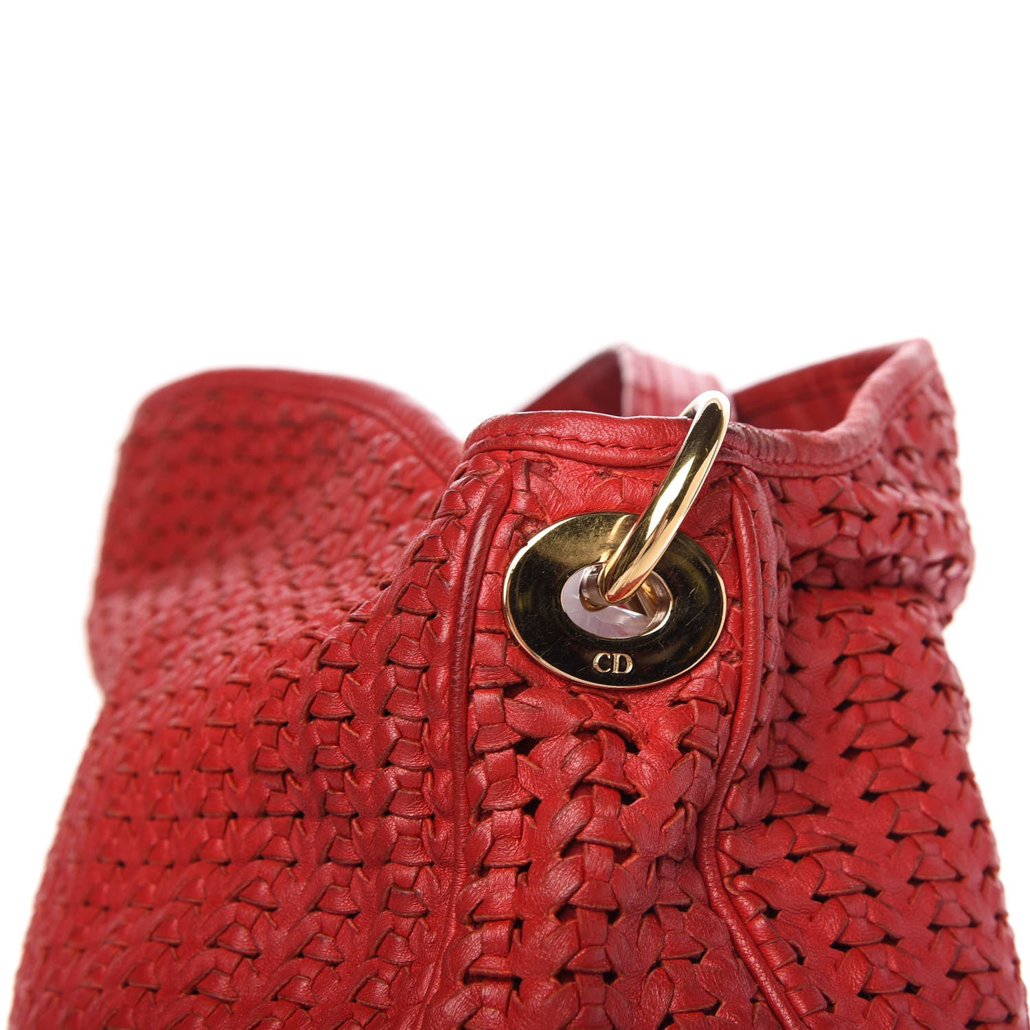 Christian Dior Lambskin Woven Dior Soft Hobo Rouge Moyen 13 of 13