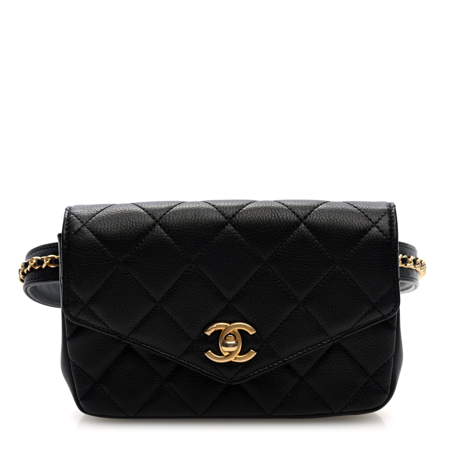 Chanel Calfskin Quilted Flap Waist Bag Black 1 of 10