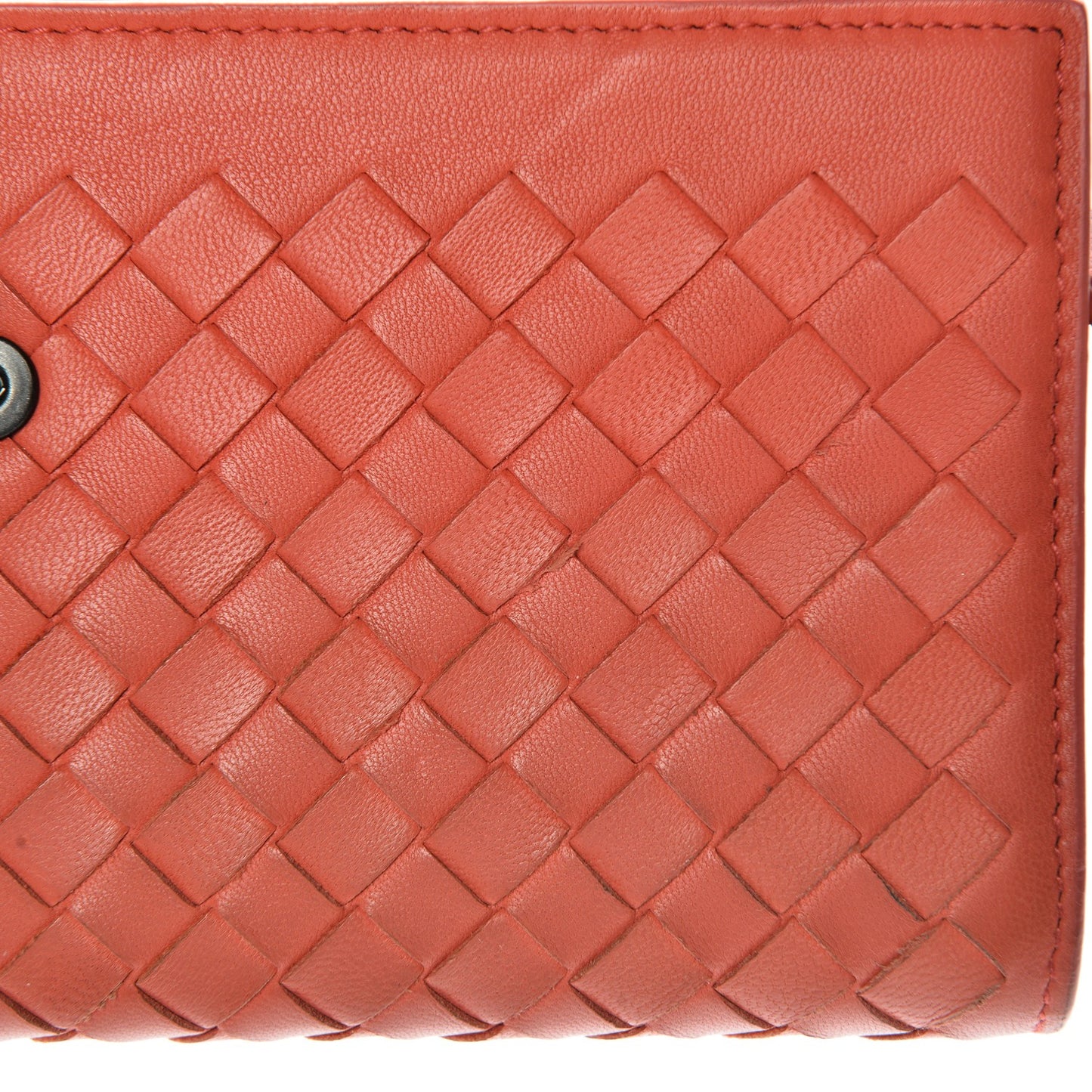 Nappa Intrecciato Continental Flap Wallet Magma