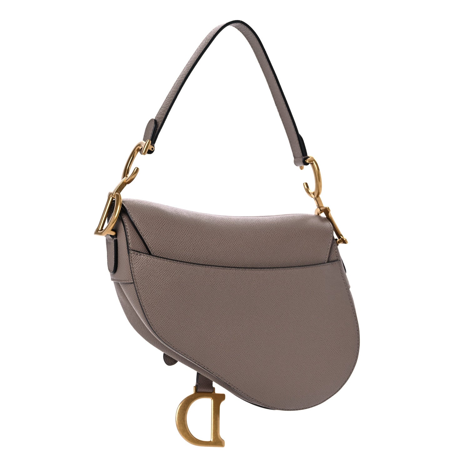 Christian Dior Grained Calfskin Saddle Bag Warm Taupe 3 of 11