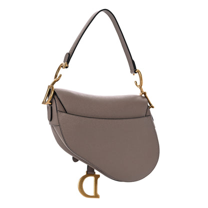 Christian Dior Grained Calfskin Saddle Bag Warm Taupe 3 of 11