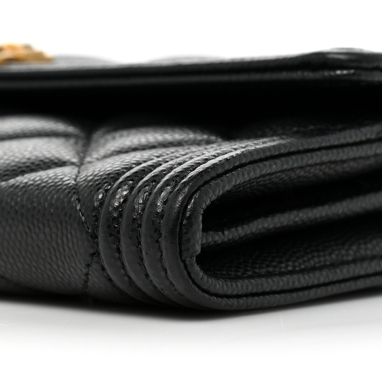 Caviar Quilted Long Boy Flap Wallet Black