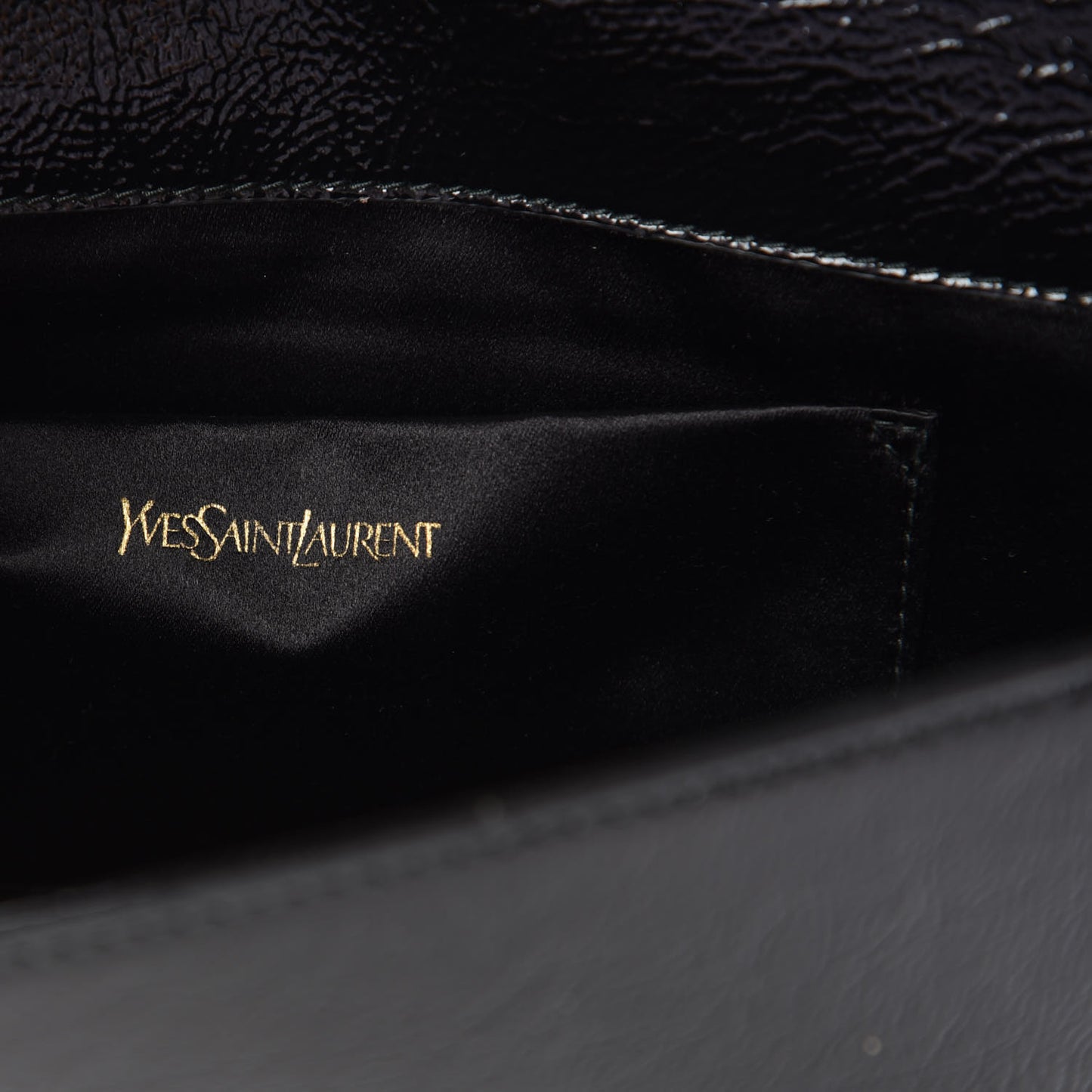 Textured Patent Monogram Large Belle De Jour Clutch Black